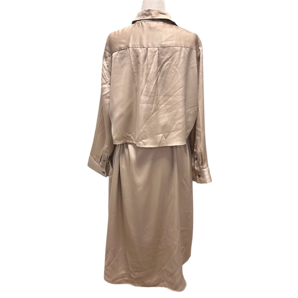 Banana Republic Gold 3/4 Sleeve Shirt Dress - Picture 4 of 14